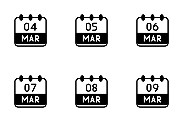 Download March Calendar Icon pack Available in SVG, PNG & Icon Fonts