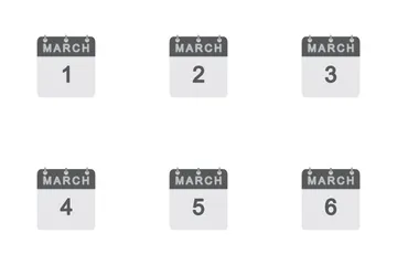 March Calendar Icon Pack