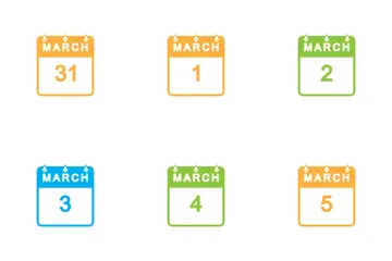 March Calendar Icon Pack