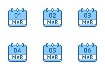 March Calendar Icon Pack