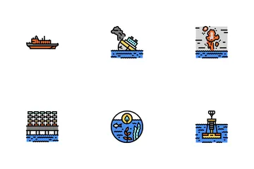 Marine Engineer Boat Mechanic Icon Pack