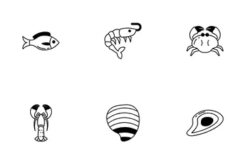 Mariscos Paquete de Iconos