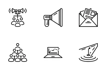 Marketing And Advertising  Line Icon Pack