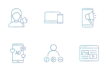 Marketing digital en línea Paquete de Iconos