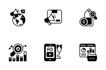 Marketing e gestione aziendale Icon Pack