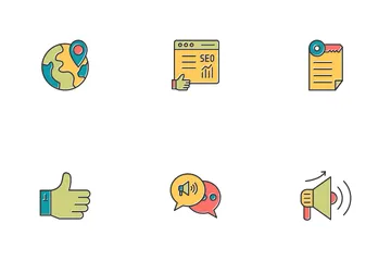 Marketing on-line Pacote de Ícones