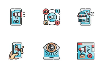 Marketing on-line Pacote de Ícones