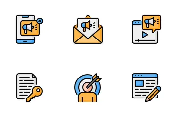 Marketing on-line Pacote de Ícones