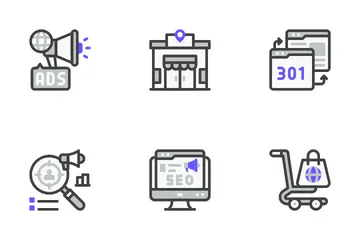 Marketing on-line Pacote de Ícones