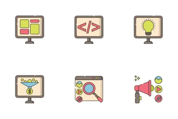 Mercadeo en línea Paquete de Iconos