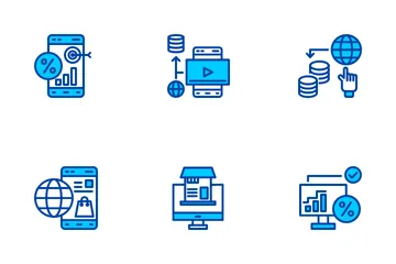 Mercadeo en línea Paquete de Iconos