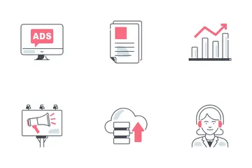 Mercadeo en línea Paquete de Iconos