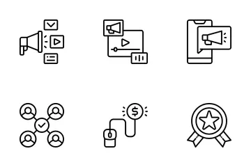 Mercadeo en línea Paquete de Iconos