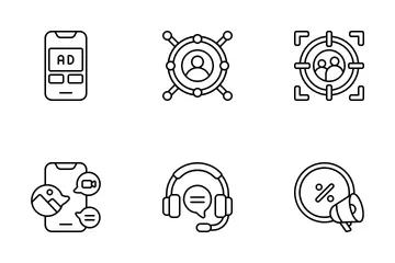 Mercadeo en línea Paquete de Iconos