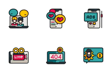 Mercadeo en línea Paquete de Iconos