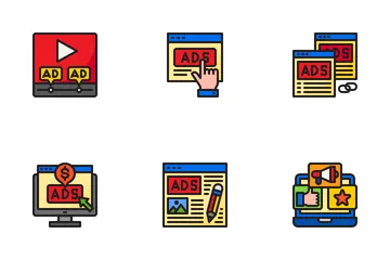 Marketing online y SEO Icon Pack