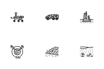 Mars Planet Space Astronomy Icon Pack