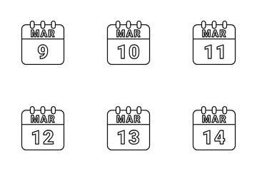 März Datum Symbolpack