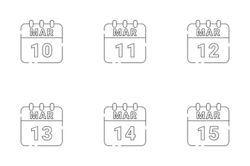 März Datum Symbolpack