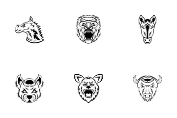 Mascots Animal Faces Icon Pack