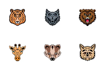 Mascots Animal Faces Icon Pack