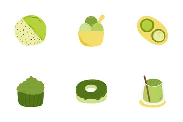 Matcha Dessert Icon Pack