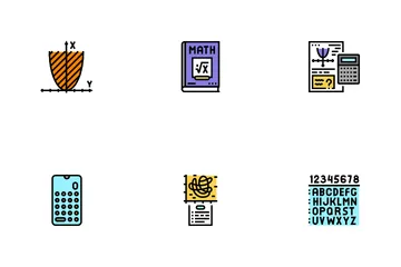 Matemáticas Educación Escuela Ciencias Paquete de Iconos