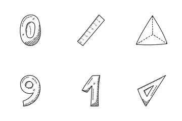 Mathematik-Doodle-Symbole Symbolpack