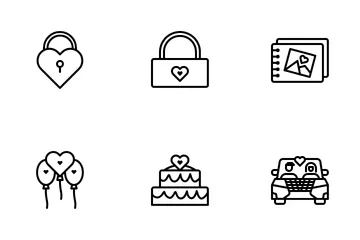 Matrimonio e fidanzamento Icon Pack