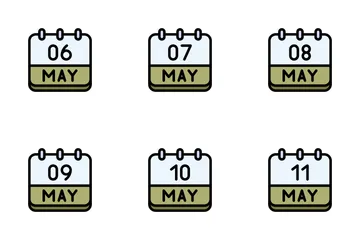 May Calendar Icon Pack