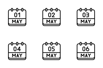 May Calendar Icon Pack