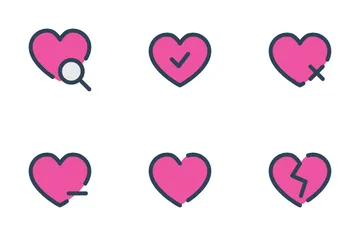 Me gusta y corazones Vol-1 Paquete de Iconos