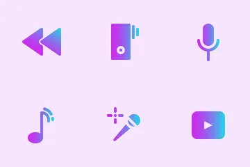 Media User Asset Glyph Gradient Style Icon Pack
