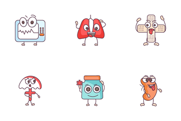 Medical Cartoon Icon Pack