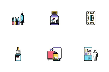 Medical Drugs Production Icon Pack