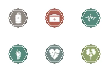 Medical Filled Color BG Icon Pack