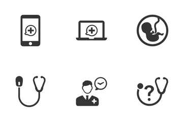 Medical & Health Care - Black Series (Set 1) Icon Pack