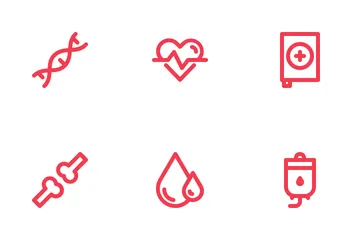 Medical (Ouline Red) Icon Pack