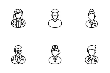 Medical Staff Avatars Icon Pack