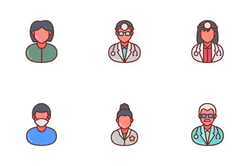 Medical Staff Avatars Icon Pack