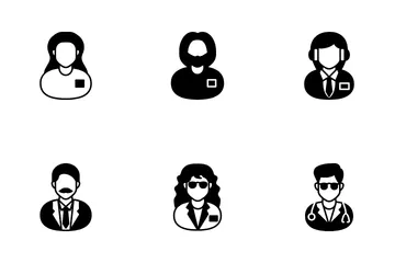 Medical Staff Avatars Icon Pack