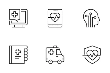 Medicina en línea Paquete de Iconos
