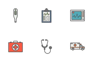 Medicine Filled Outline Icons