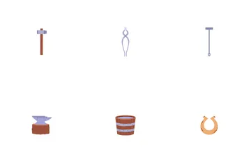 Medieval Blacksmith Tools Icon Pack