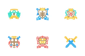 Medieval Heraldry Arms Shield Icon Pack