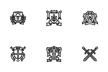 Medieval Heraldry Arms Shield Icon Pack