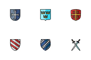 Medieval Heraldry Shield Icon Pack