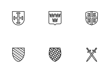 Medieval Heraldry Shield Icon Pack