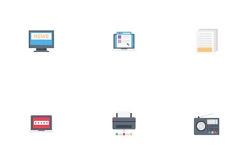 Medios de comunicación Icon Pack