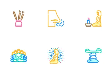 Meditation Wellness Occupation Icon Pack